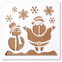 13 x 13cm Reusable Stencil - Snowman & Santa (1pc)