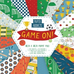 Paper Addicts 10x10cm Paper Pad - Game On (PAPAP009)