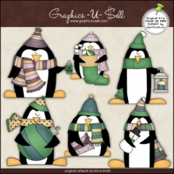 Download - Clip Art - Christmas Penguins 2