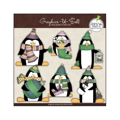 Download - Clip Art - Christmas Penguins 2