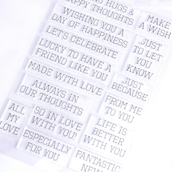 Clear Stamp - Dovecraft Essential Sentiments, 15pcs (DCBS185)
