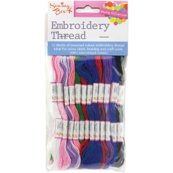 Embroidery Thread 12pk Blues & Pinks (SEW1019A)