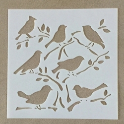 13 x 13cm Reusable Stencil - Birds (1pc)
