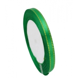 6mm Gold-Edge Satin Ribbon - Forest Green (25 yards)