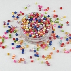 4mm Round Pearl Beads - Multi (200 pack)