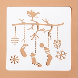13 x 13cm Reusable Stencil - Christmas Stockings (1pc)