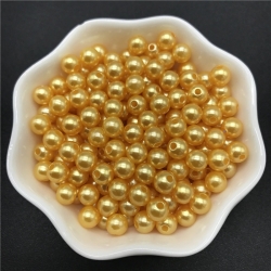 4mm Round Pearl Beads - Pearl Gold (200 pack)