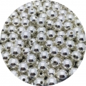 4mm Round Pearl Beads - Metallic Silver (200 pack)