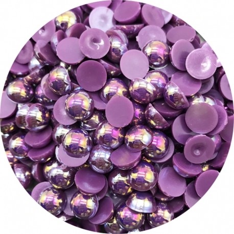 6mm Iridescent Half-beads - Purple (100 pack)