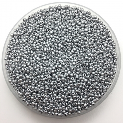 2mm Seed Beads - Opaque Silver (1000pcs)