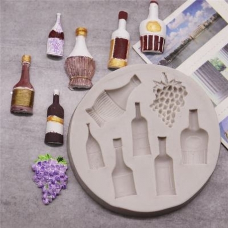 Small Silicone Mould - Wine Bottles