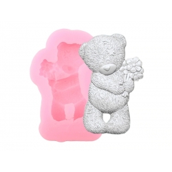 Small Silicone Mould - Teddy with Flower (1pc)