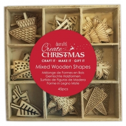 Wooden Shapes - Christmas Trees, 45pcs (PMA 359932)