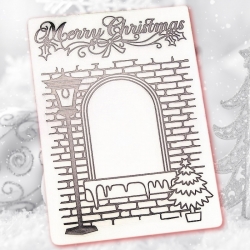 A6 Embossing folder - Merry Christmas Window & Lamp-post