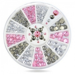 Clear/Grey/Pink Gemstone Wheel