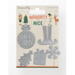 Dovecraft Christmas Naughty or Nice Steel Cutting die Set