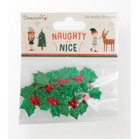 Dovecraft Christmas Naughty or Nice Holly Pieces (DCTOP210X21)
