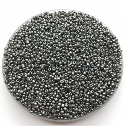 2mm Seed Beads - Opaque Gunmetal (1000pcs)