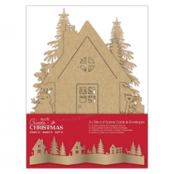 Create Christmas Die-cut Scene Card & Envelope - Brown Kraft