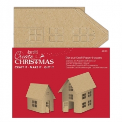 Create Christmas Die-cut Kraft Paper Houses - Brown Kraft (PMA