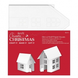 Create Christmas Die-cut Kraft Paper Houses - White Kraft (PMA