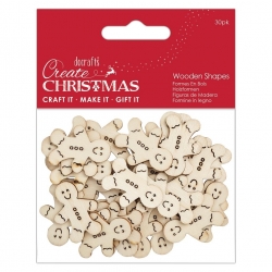 Create Christmas Wooden Shapes (30pcs) - Mini Gingerbread Men Natural (PMA 174580)