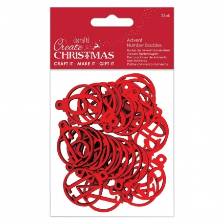 Create Christmas Advent Number Baubles - Red (PMA 174997)
