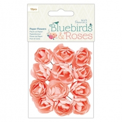 Paper Flowers (12pcs) - Bluebirds & Roses (PMA 356254)