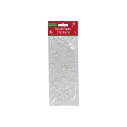 Silver Glitter Snowflake Sticker Sheet (XMA4086)