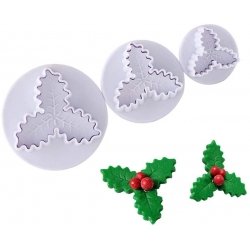 Xmas Plunger Cutters 3 Pack - Holly (XMA3929)