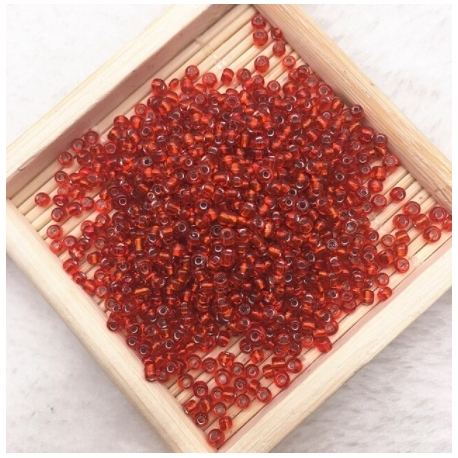 2mm Seed Beads - Transparent Red (1000pcs)
