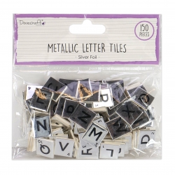 Dovecraft Essentials Metallic Letter Tiles - Silver (DCBS224)