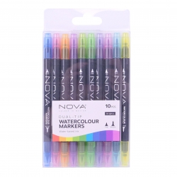 Nova Dual-tip Watercolour Markers - Rainbow (NOV014)