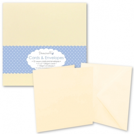 Dovecraft Cream 6 x 6 Cards and Envelopes (DCCE027)