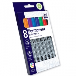 Coloured Permanent Marker-pens 8 Pack (AAMD/2)