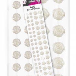 DID Assorted Ivory Deco Flowers 62 pack (CR1797)