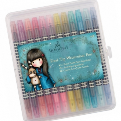 Watercolour Dual-tip Pens (12pk) - Gorjuss, Brights (GOR 851101)
