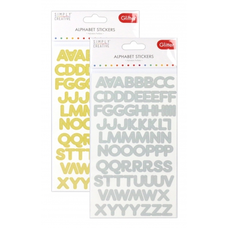 Simply Creative Glitter Alphabet Stickers OFFER Gold/Silver