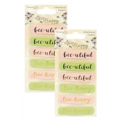 Dovecraft Bee Happy Sentiment Toppers OFFER x 2 packs (DCTOP048)