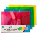 A4 Coloured Plastic Folders - 4 Pack (STA1535)