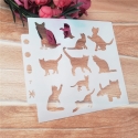 13 x 13cm Reusable Stencil - Cats (1pc)