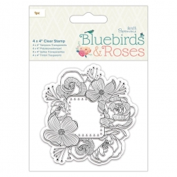 4 x 4 Clear Stamp - Bluebirds & Roses, Frames (PMA 907274)