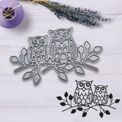 Printable Heaven Small die - Owls on Branch (1pc)