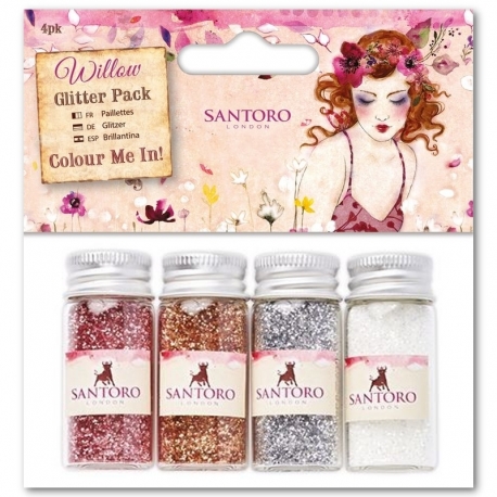 Santoro Willow Glitter Pack 4 colours (WIL 401400)