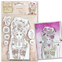 Colour-me-in Rubber Stamps - Santoro Marie-Antoinette (WIL