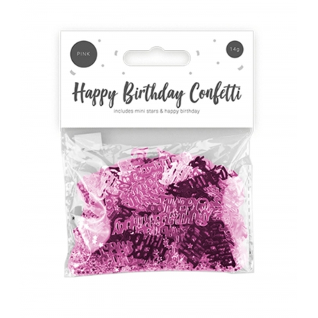 Metallic Happy Birthday Confetti - Pink (PAR4490)