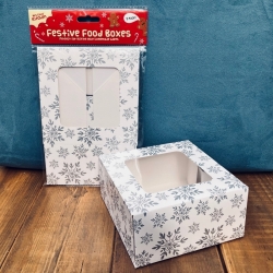 Xmas Food Boxes - Silver Snowflakes 2-pack (XMA3931)
