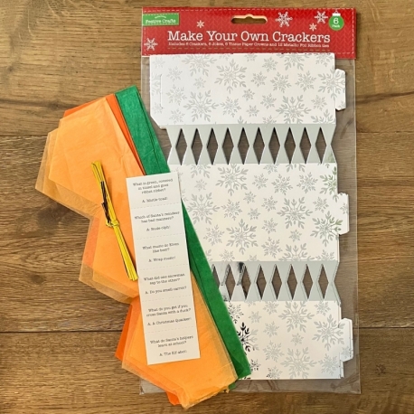 Make your own Christmas Cracker Kit 6-pack - Silver Snowflakes (XMA3931)
