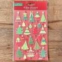 Xmas Glitter Finish 3D Sticker Sheet - Christmas Trees & Baubles (XMA4259)