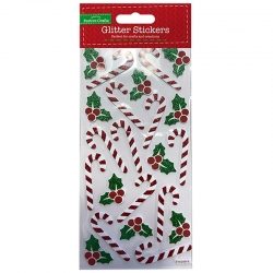 Christmas Glitter Foam Sticker Sheet - Candy Canes (XMA4260)